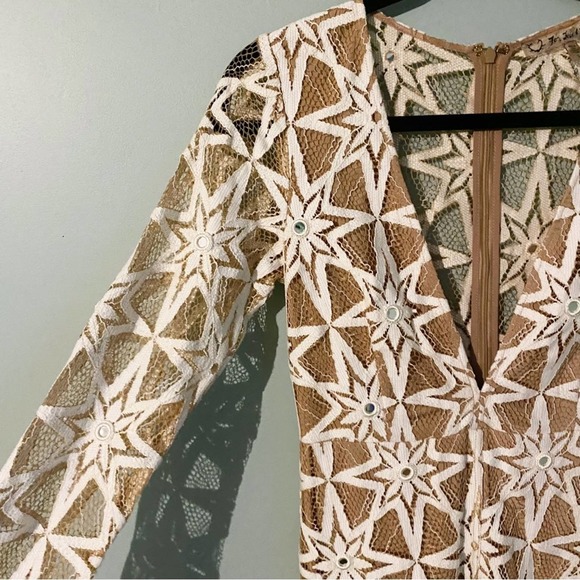 For Love and Lemons Metzi Floral Mirror Slit Lace Midi Dress - Picture 8 of 10